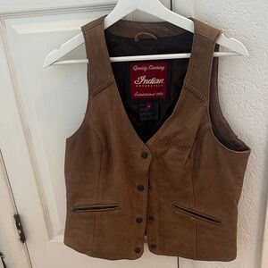 Indian Motorcycle Men's Tan Leather Vest